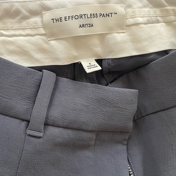 Aritzia Vintage Navy Wide-Leg Pleated Trousers - Picture 6 of 9